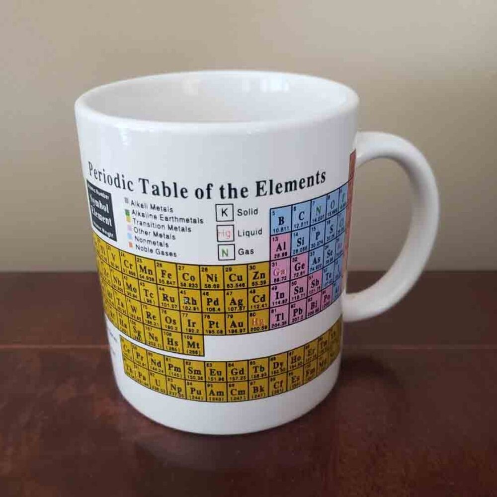 Vintage Caffco Periodic Table of the Elements Coffee Mug Ceramic Chemist 8 oz